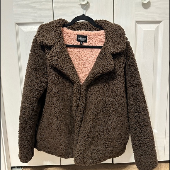 SUPER SOFT TEDDY COAT (BROWN) - Picture 3 of 4